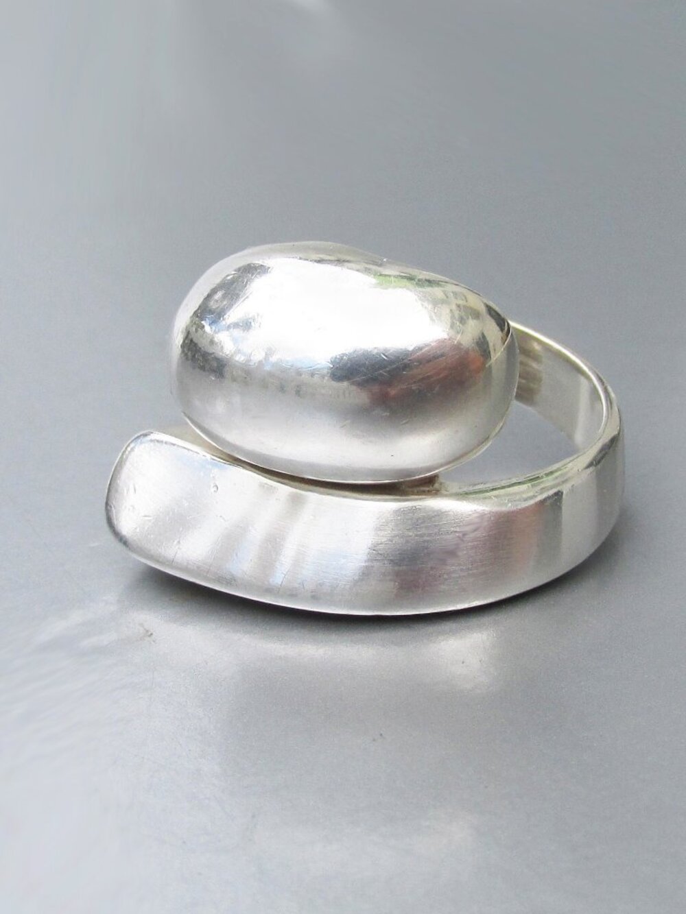 Retired SILPADA Sterling Silver Dual Texture Bypass Dome Ring Sz.8 R1869